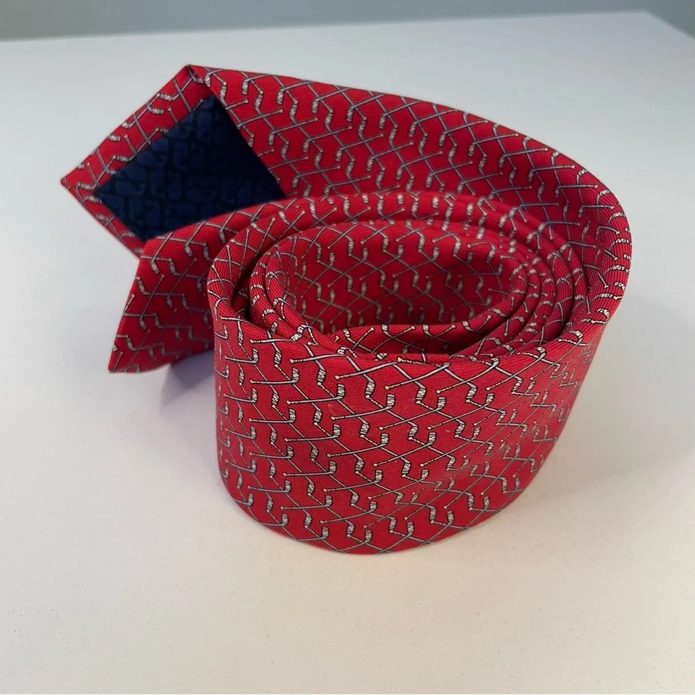 Vineyard Vines Red Golf Club Silk Tie